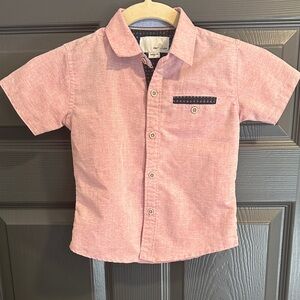 Boys' Pink Short-Sleeve Button-Up Shirt